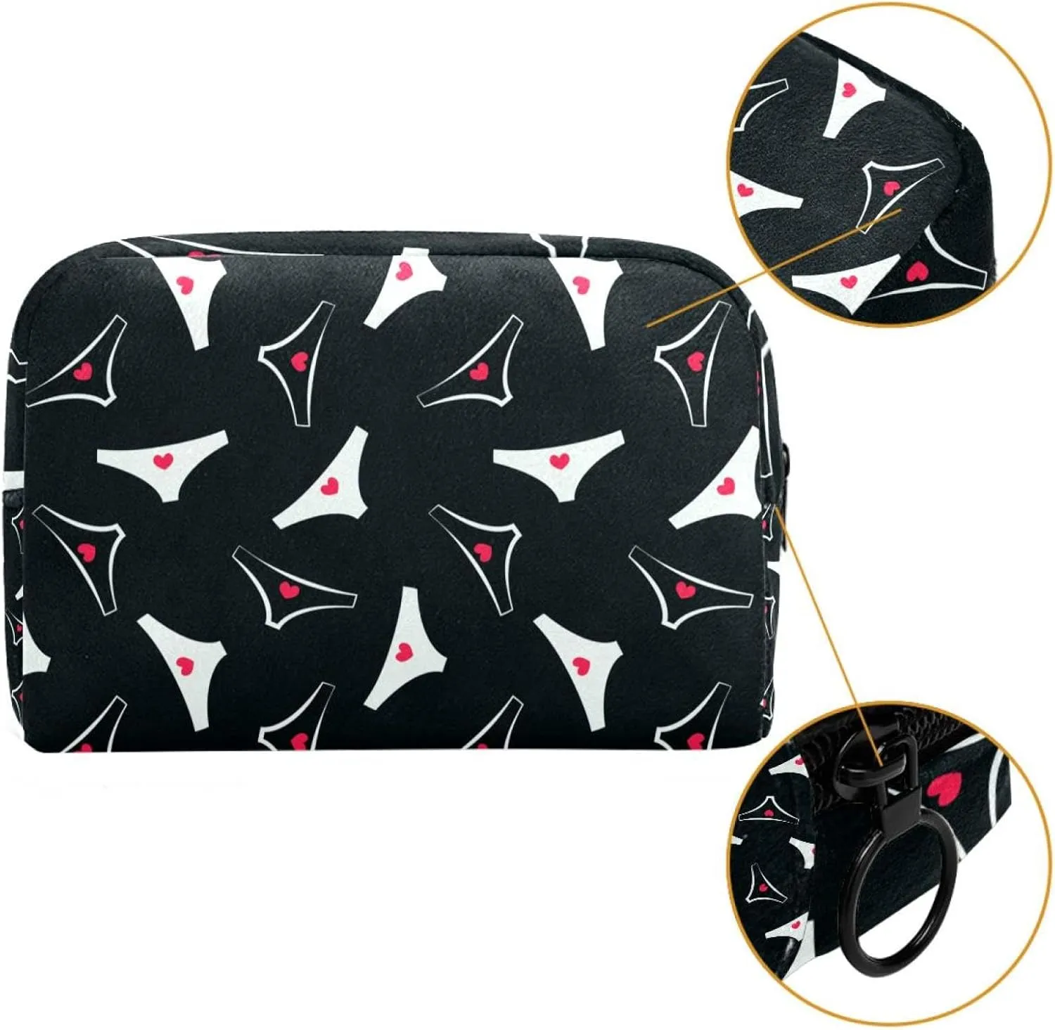 Makeup Organizer Bag, Female Panties Cute Pattern Pencil Case Cosmetic Storage Bag Portable Toiletry Pouch for Women, Men, Traveling, School