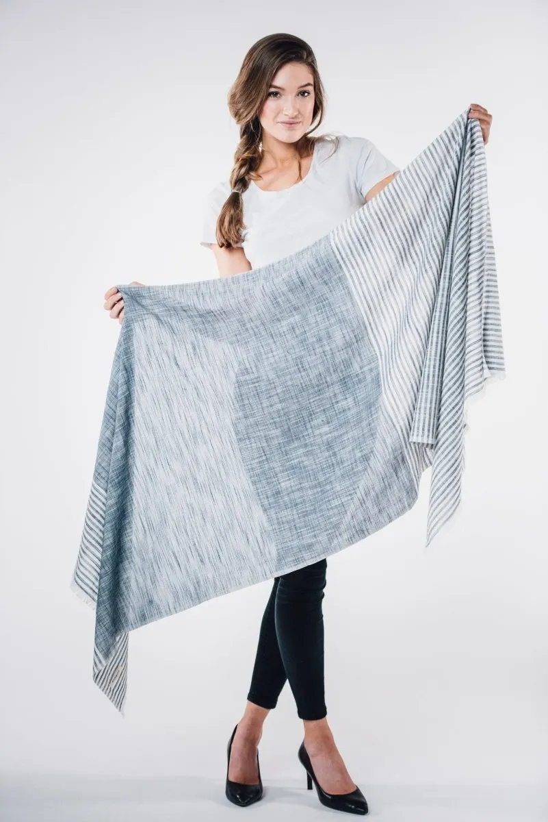 Malabar Natural Khadi Scarf Blue