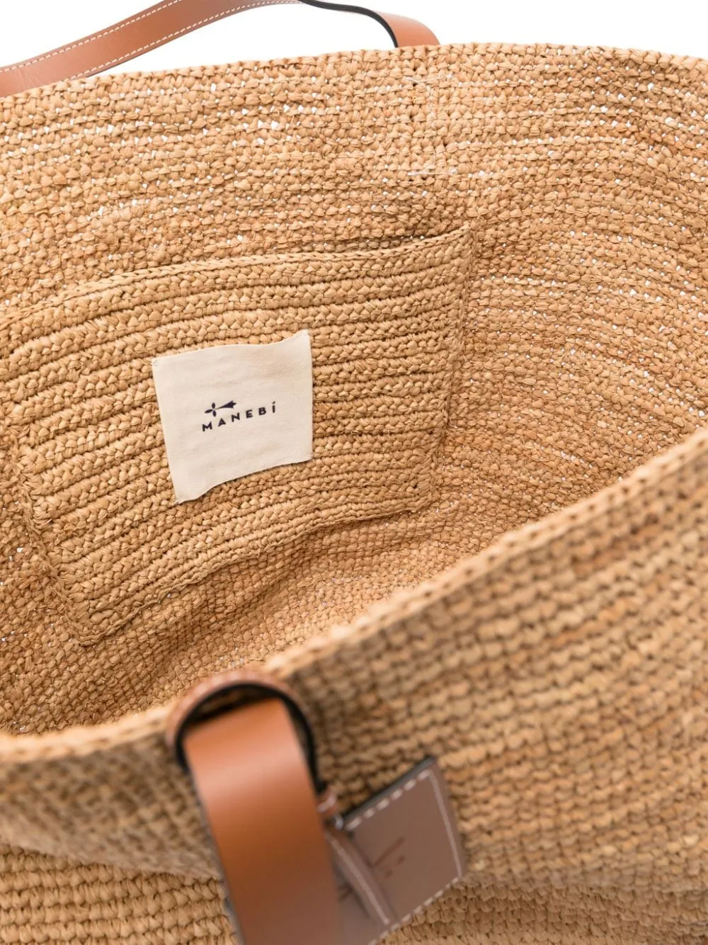 Manebi Basket Raffia Tote Bag