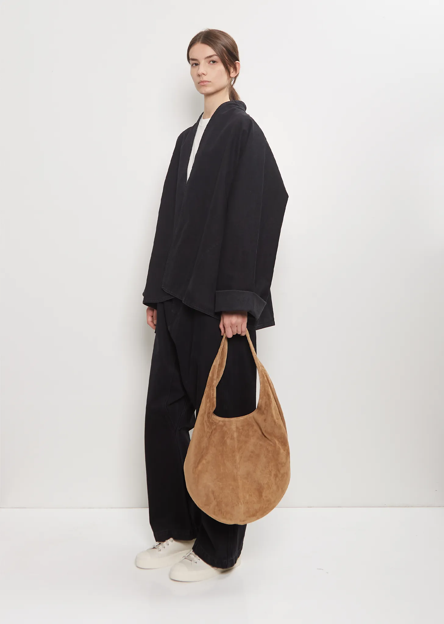 Market Suede Tote — Almond