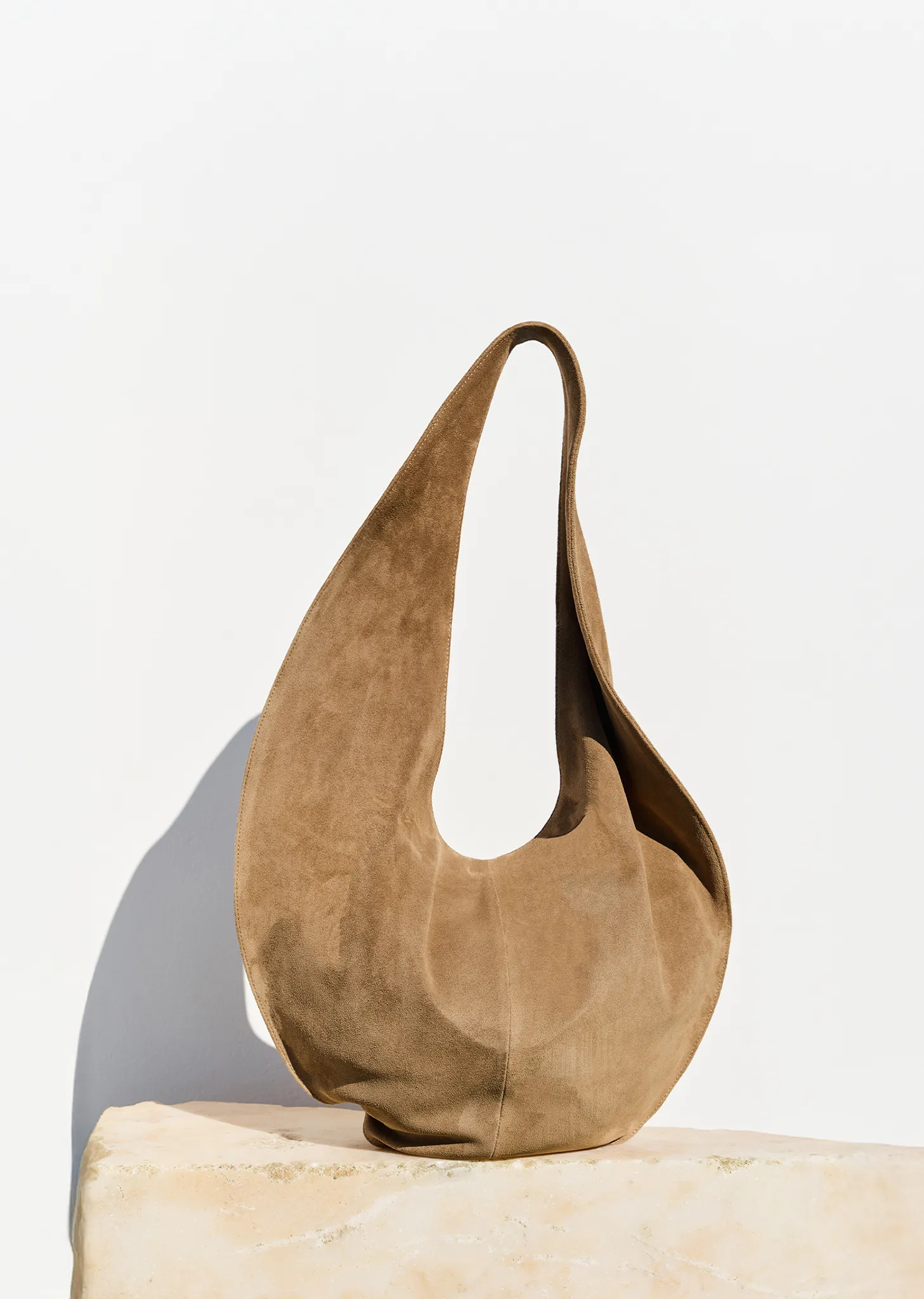 Market Suede Tote — Almond