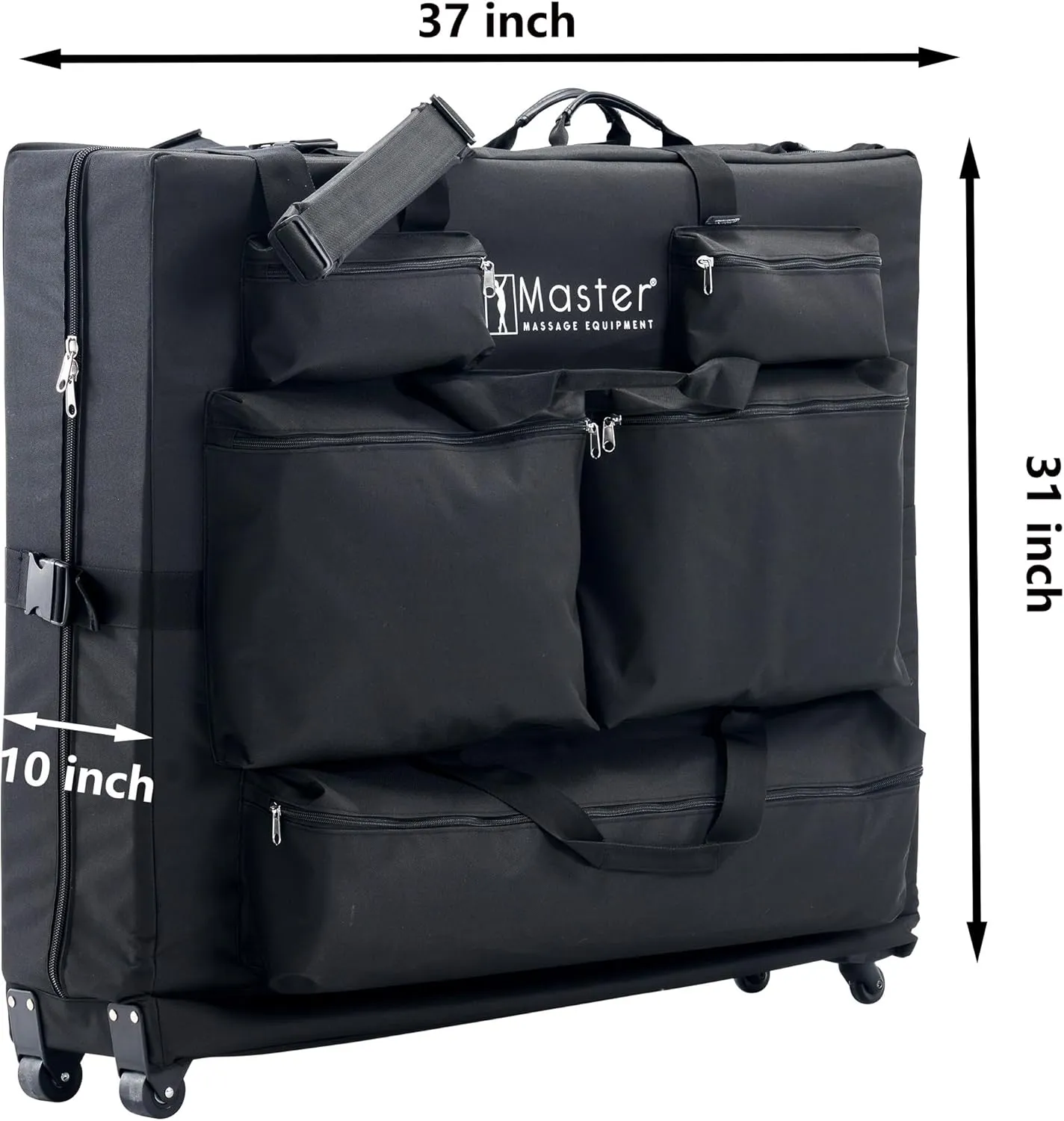 Master Massage Universal Size Wheeled Massage Table Carry Case with Wheels - Carrying Bag for Foldable Massage Bed with Castors-Fits 27” to 32” Width Folding Massage Tables - Black.