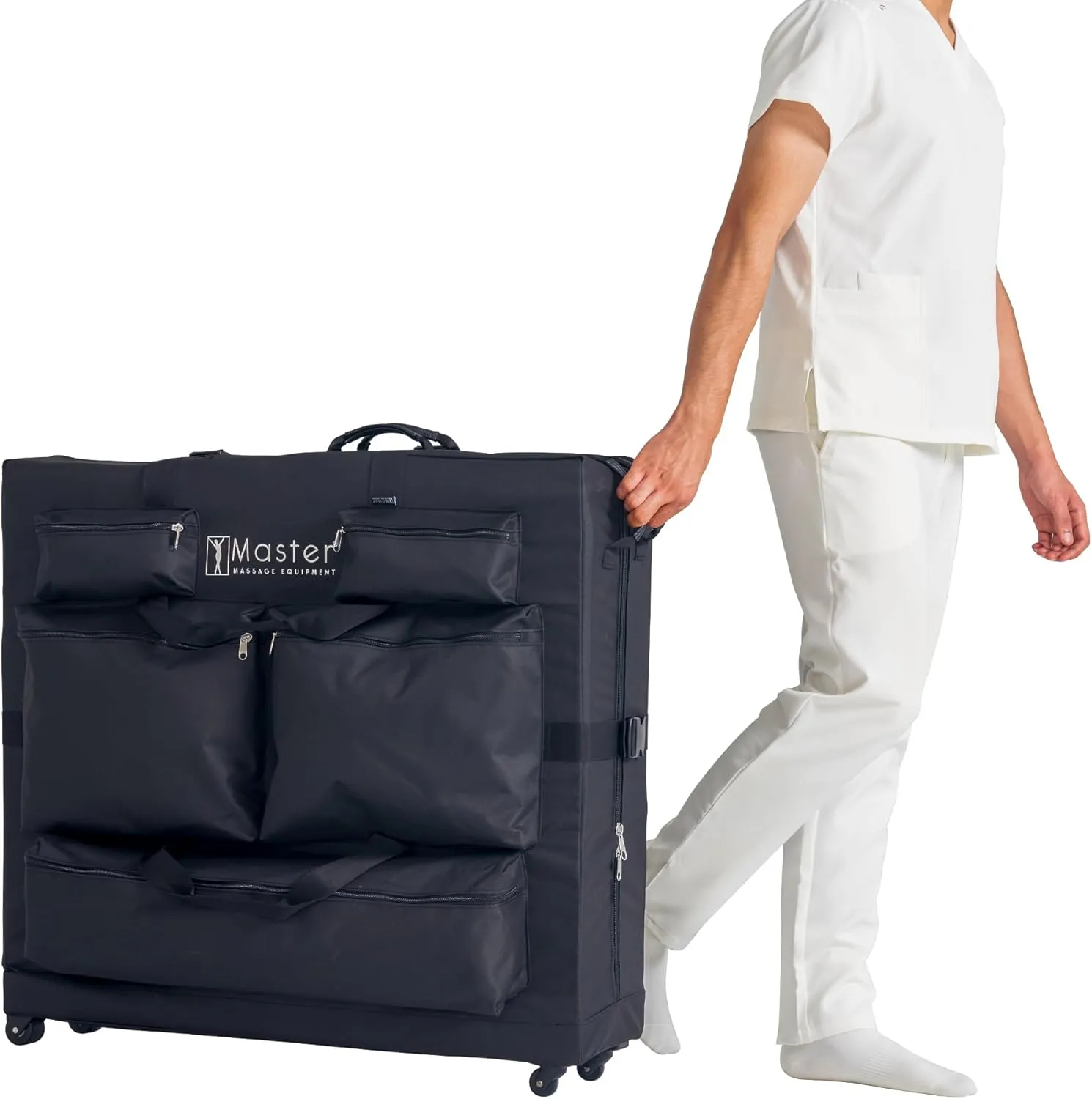 Master Massage Universal Size Wheeled Massage Table Carry Case with Wheels - Carrying Bag for Foldable Massage Bed with Castors-Fits 27” to 32” Width Folding Massage Tables - Black.
