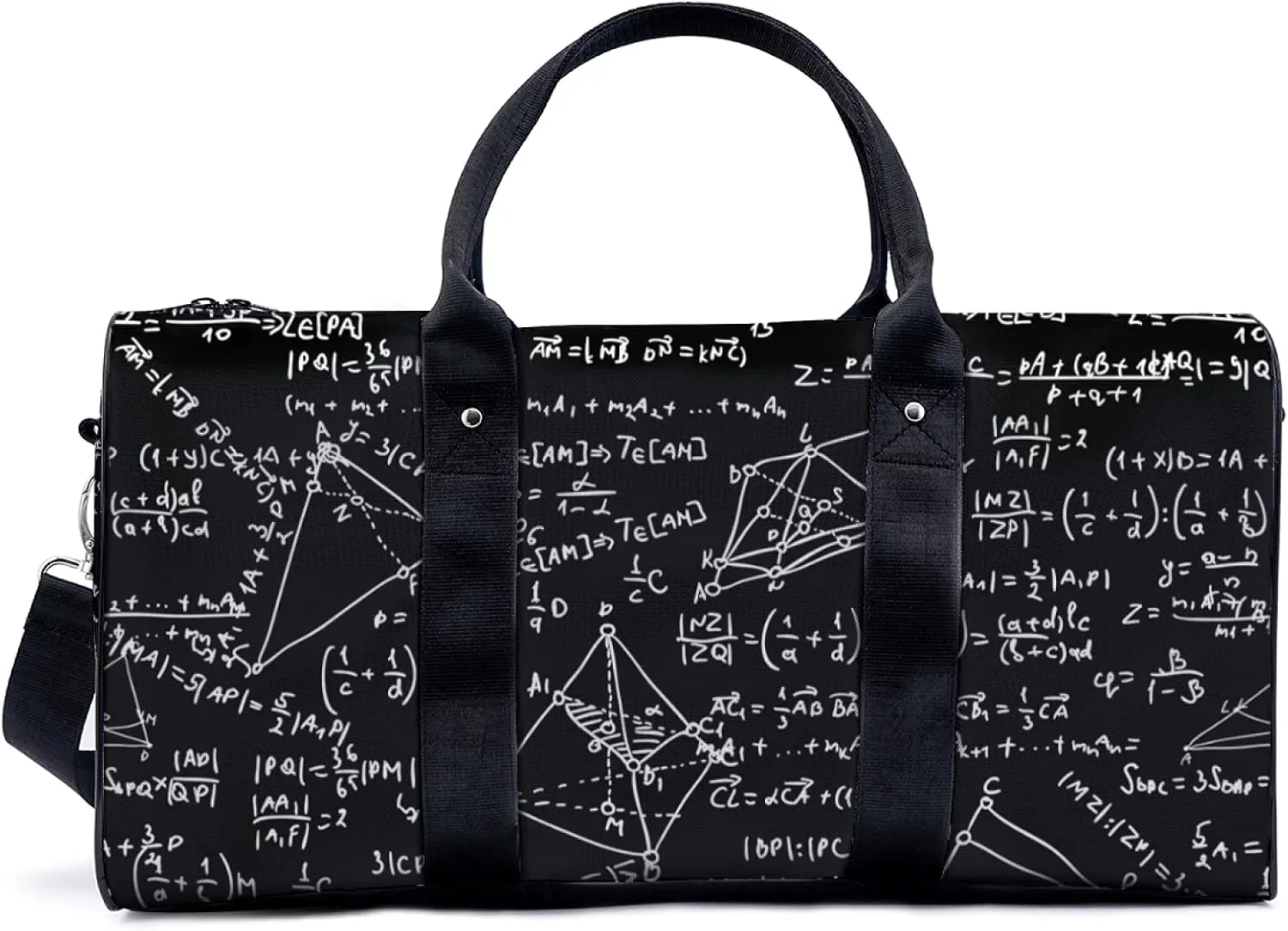 Mathematical Formula Pattern Sport Gym Bag Travel Yoga Camping Large Shoulder Duffle Bags Lightweight canvas Tote Bag Holdall for Men and Women