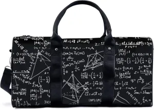 Mathematical Formula Pattern Sport Gym Bag Travel Yoga Camping Large Shoulder Duffle Bags Lightweight canvas Tote Bag Holdall for Men and Women