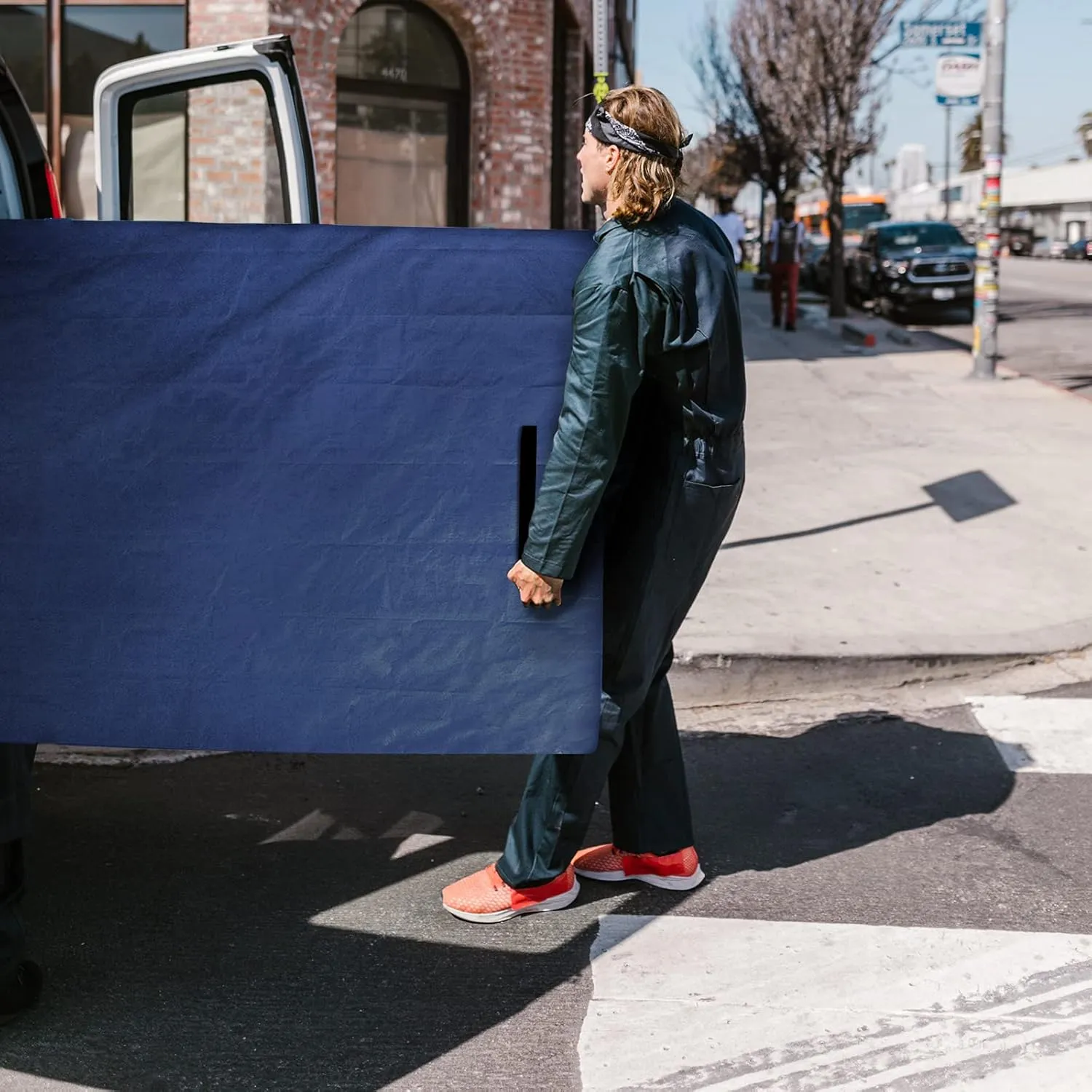 Mattress Bags for Moving and Storage,Waterproof Mattress Cover for Moving with Heavy Duty Handles, Strong Zipper, Reusable Mattress Storage Bag, Moving Supplies & Moving Bags,King Size,Navy