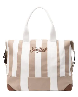 Mc2 Beige Striped Travel Bag