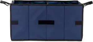 MCY Accordion Bag Reusable Eco-Friendly Foldable Grocery Bag, 70L Capacity, Navy Blue, 13x13x25 inches