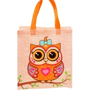 Medium Orange Owl Printed PP Non-Woven Bag