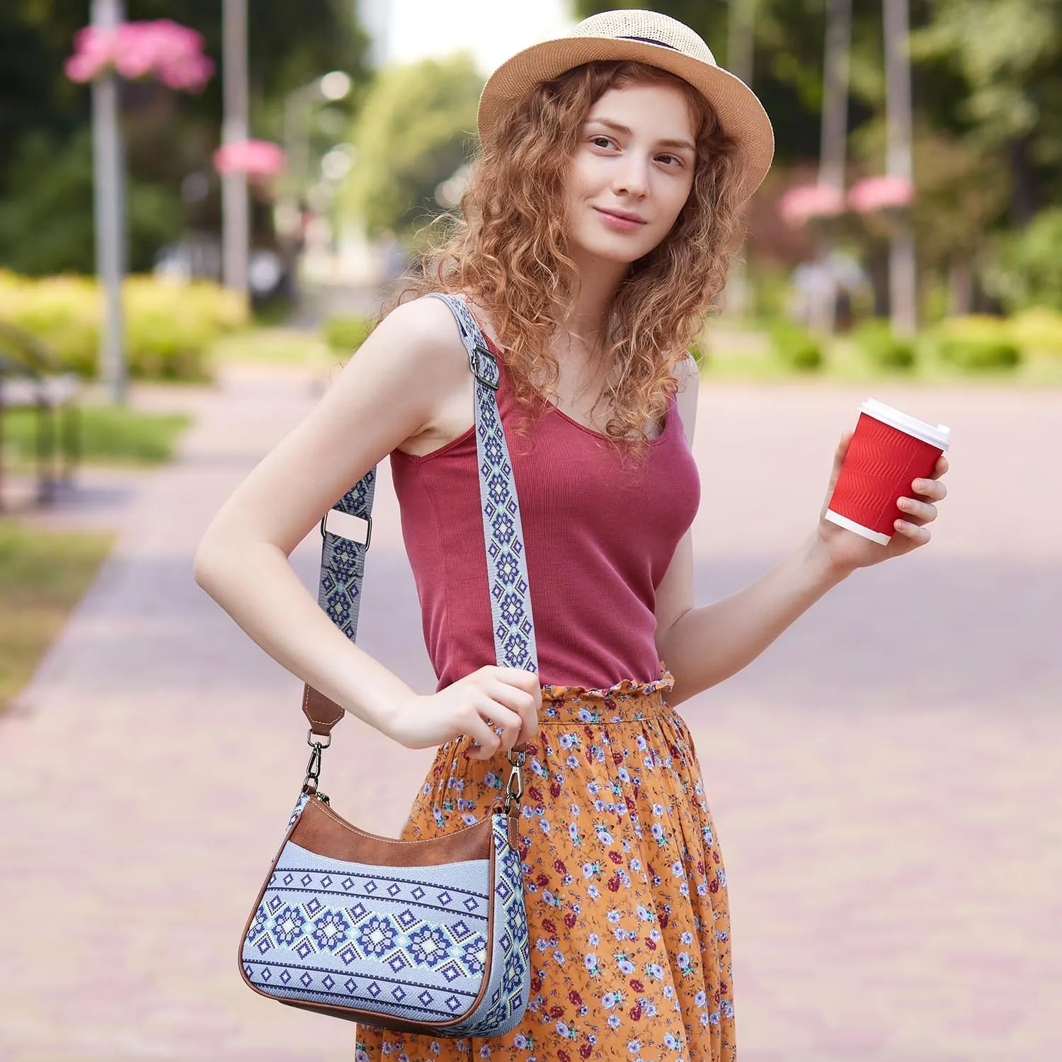 MEITRUE Leather Crossbody Bags for Women - Trendy Shoulder Handbags with Adjustable Strap