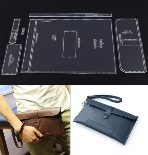 Men's Clutch Acrylic Template Leather Pattern for Bags