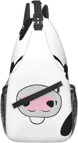 Men's Cross Chest Bag Diagonally(Dairy Cow), Crossbody Shoulder Bag Travel Hiking Daypack for Women