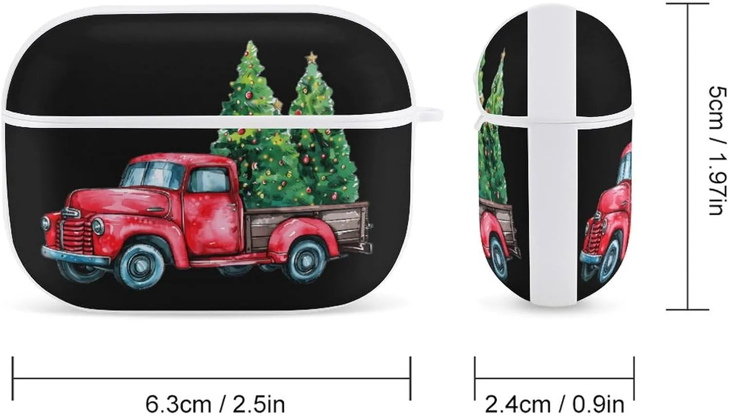 Merry Christmas Funny Hard Case Compatible with Airpods Pro Earbuds Headset Cover Protective Storage Bag for Men Women