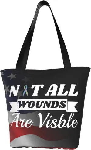 Metastatic Breast Cancer Awareness Not All Wounds Are Visible Fashion Shoulder Bag Large Capacity For Man Or Woman