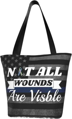Metastatic Breast Cancer Awareness Not All Wounds Are Visible Fashion Shoulder Bag Large Capacity For Man Or Woman
