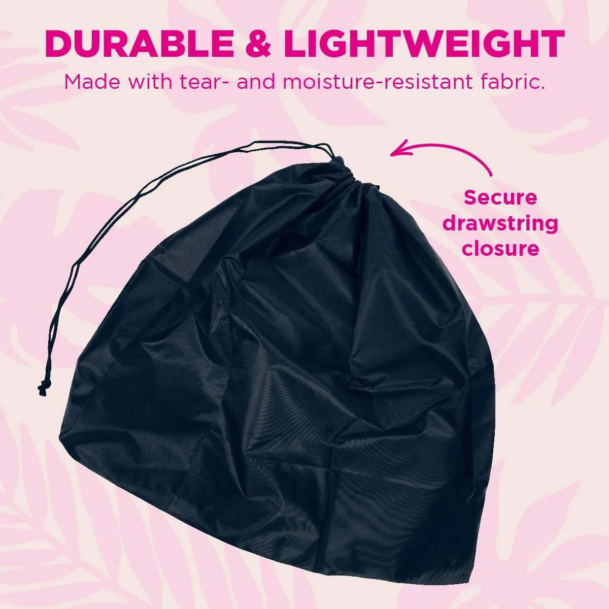 Miamica Foldable Travel Laundry Bag, Navy Blue & Gold – Measures 21” x 22” When Fully Opened – Foldable Laundry Bag with Drawstring Closure – Durable, Lightweight Travel Accessories