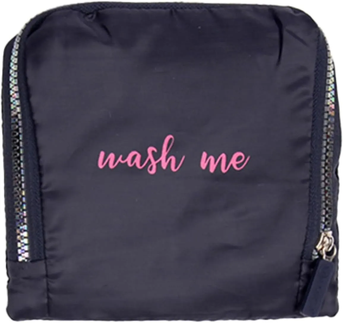 Miamica Soft Travel Laundry Bag with Zipper and Drawstring, Navy & Fuchsia, 21” x 22” – Keep Your Dirty Clothes Separate and Your Suitcase Organized – Expandable, Durable, and Foldable Laundry Bag