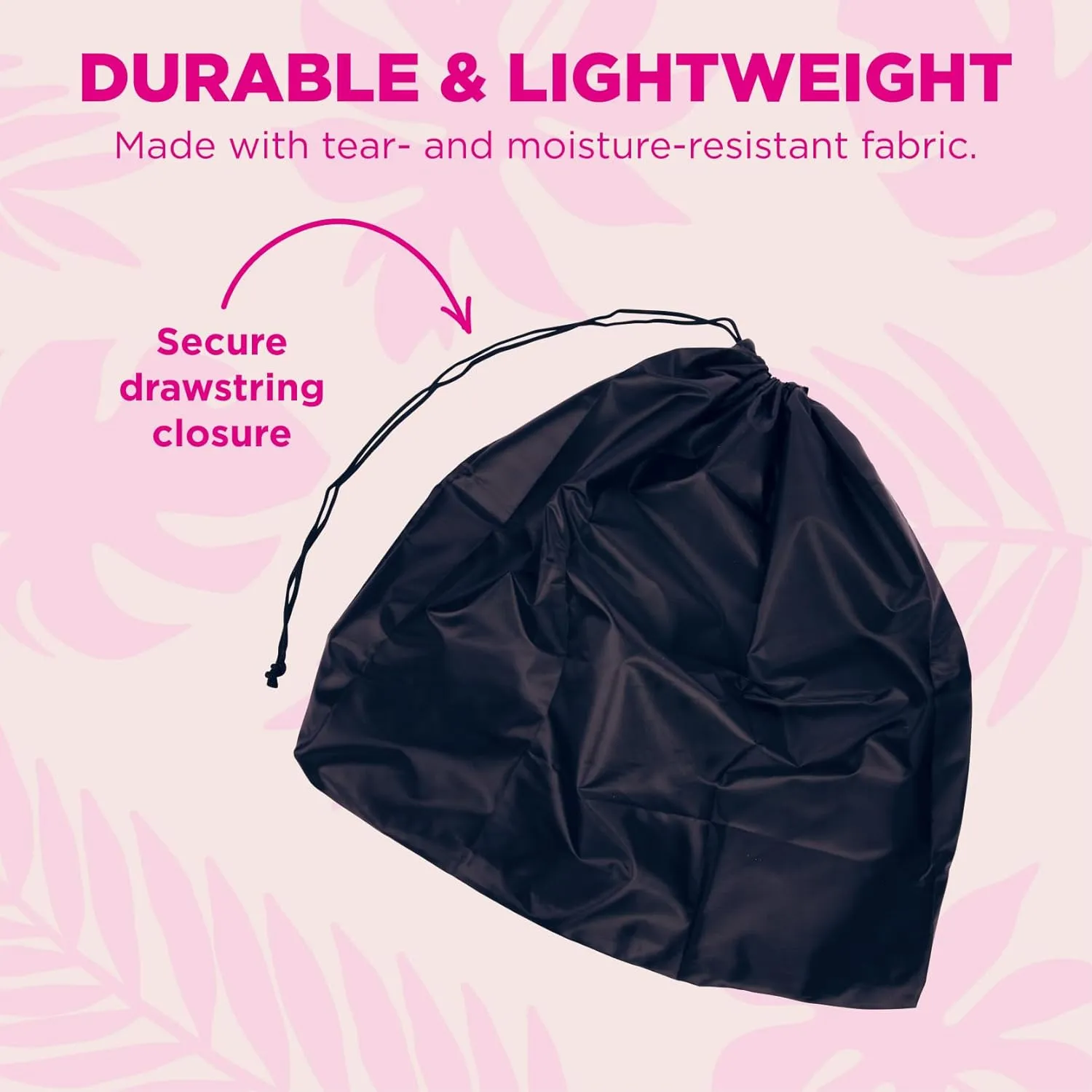Miamica Soft Travel Laundry Bag with Zipper and Drawstring, Navy & Fuchsia, 21” x 22” – Keep Your Dirty Clothes Separate and Your Suitcase Organized – Expandable, Durable, and Foldable Laundry Bag