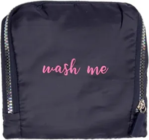 Miamica Soft Travel Laundry Bag with Zipper and Drawstring, Navy & Fuchsia, 21” x 22” – Keep Your Dirty Clothes Separate and Your Suitcase Organized – Expandable, Durable, and Foldable Laundry Bag