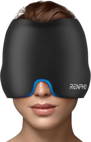 Migraine Relief Cap FSA HSA, RENPHO Headache Relief Cap, Ice Head Wrap with Hot or Cold Therapy, Ice Hat, Hangover Relief Products, Migraine Mask for Anxiety Relief Improve Sleep, Mothers Day Gifts