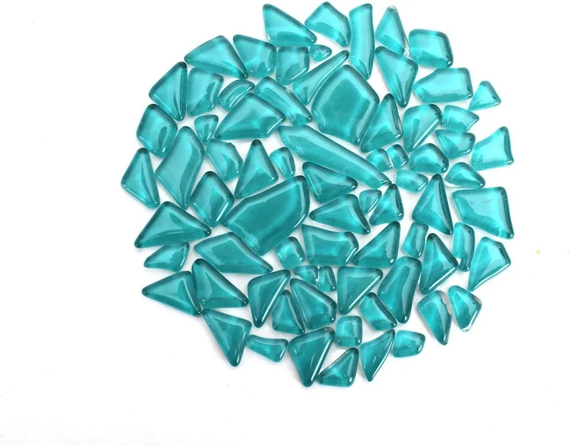Milltown Merchants Smooth Mosaic Pieces (400-450 Per Bag), 1 Pound (16 oz.) (1 Pound, Blue-Green)