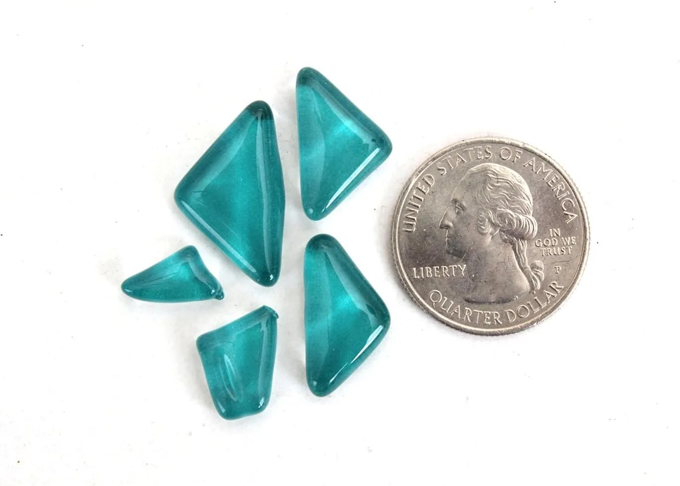 Milltown Merchants Smooth Mosaic Pieces (400-450 Per Bag), 1 Pound (16 oz.) (1 Pound, Blue-Green)
