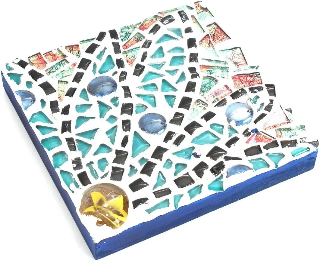 Milltown Merchants Smooth Mosaic Pieces (400-450 Per Bag), 1 Pound (16 oz.) (1 Pound, Blue-Green)