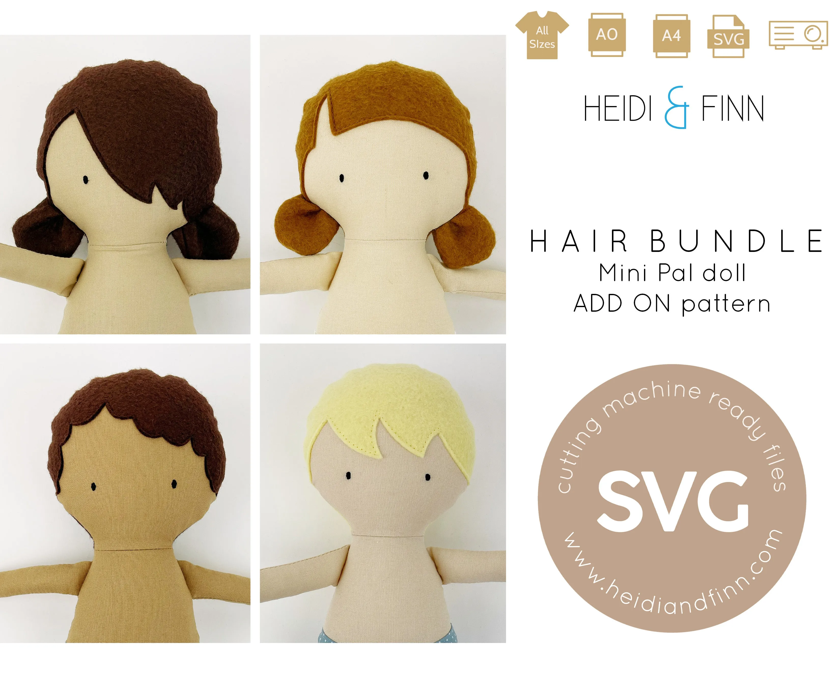 Mini Pals 14" doll BUNDLE (doll   hairstyle add-on)