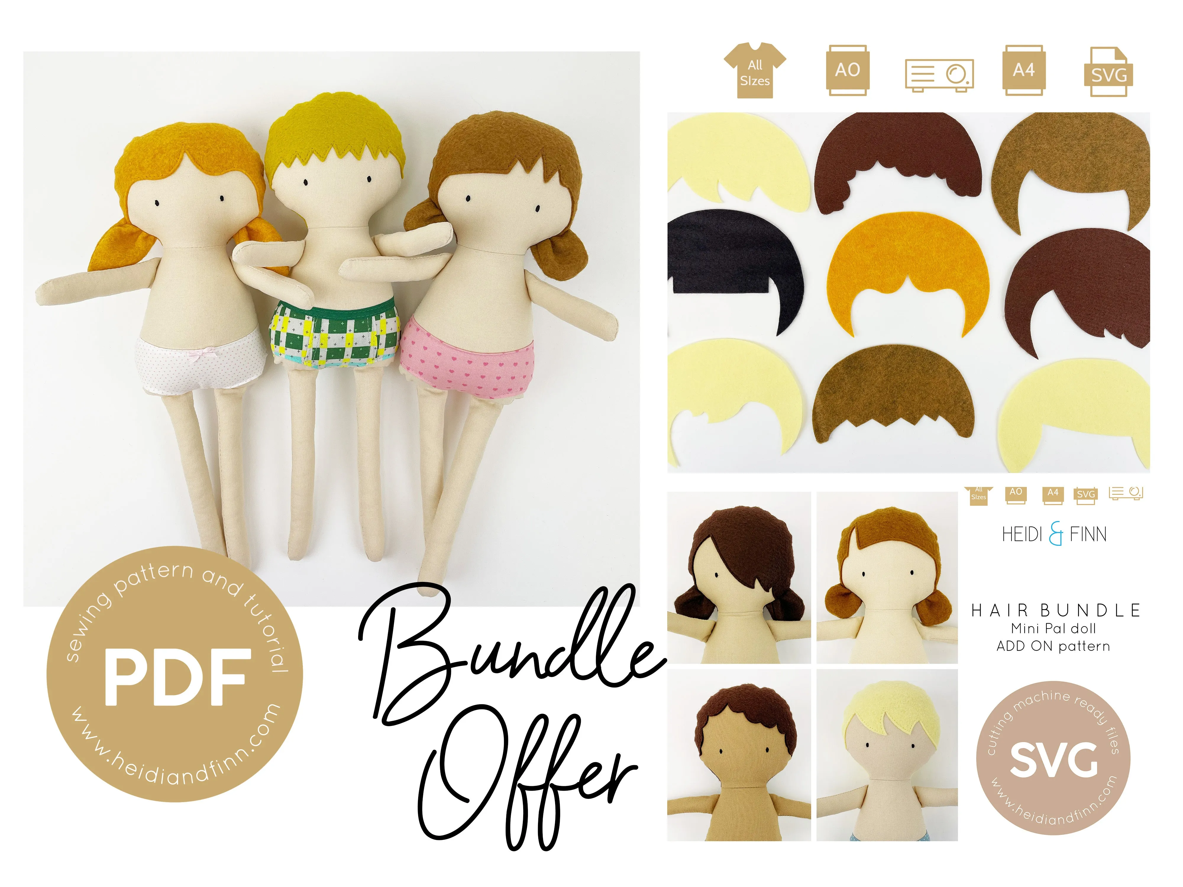 Mini Pals 14" doll BUNDLE (doll   hairstyle add-on)