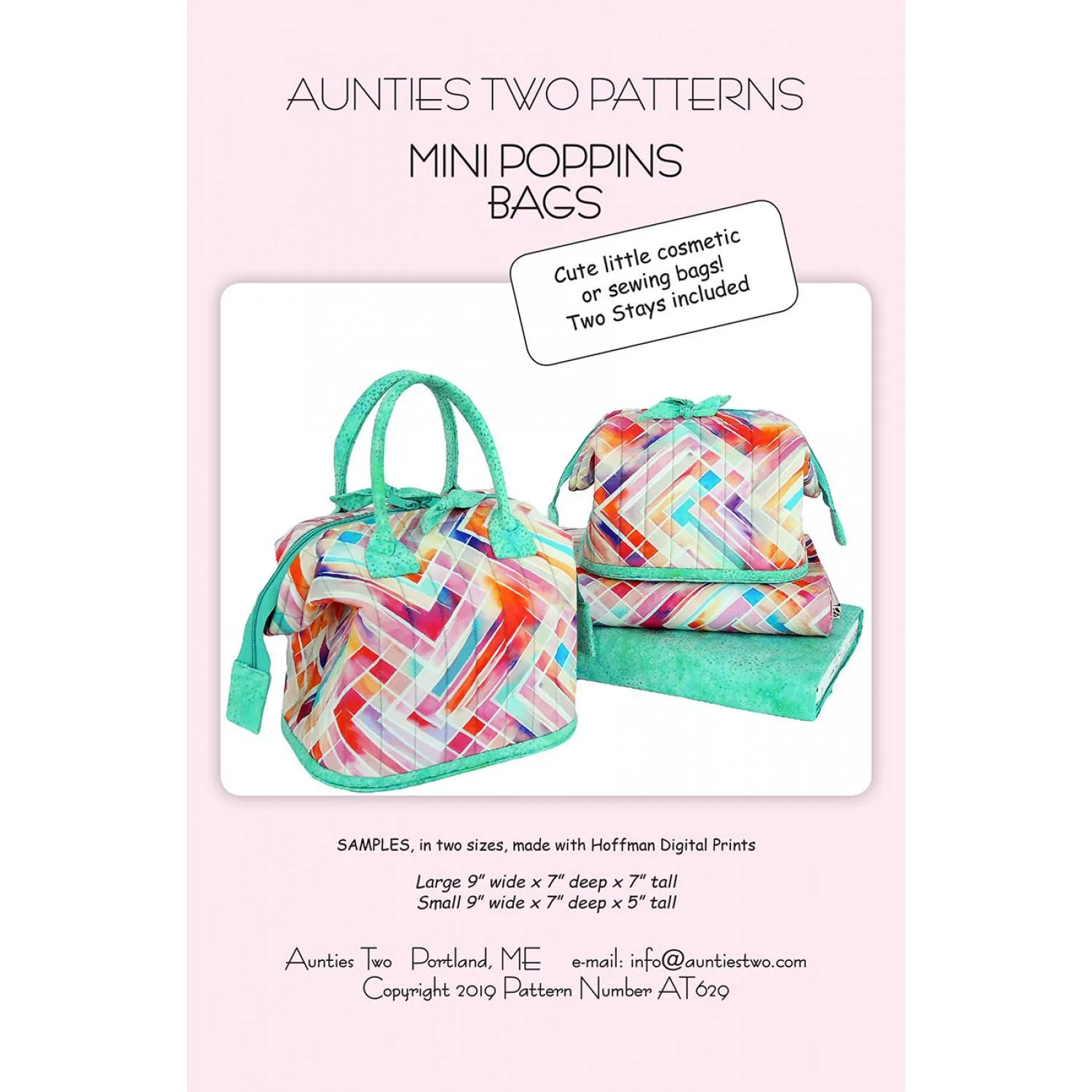 Mini Poppins Bag Pattern with Stays - Aunties Two
