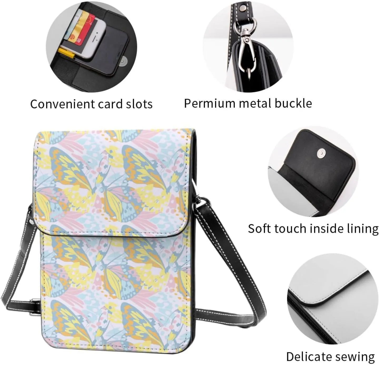 Mmm Fight Womens Crossbody Bags Deer Pattern Phone Bag Wallet Purses Adjustable Strap