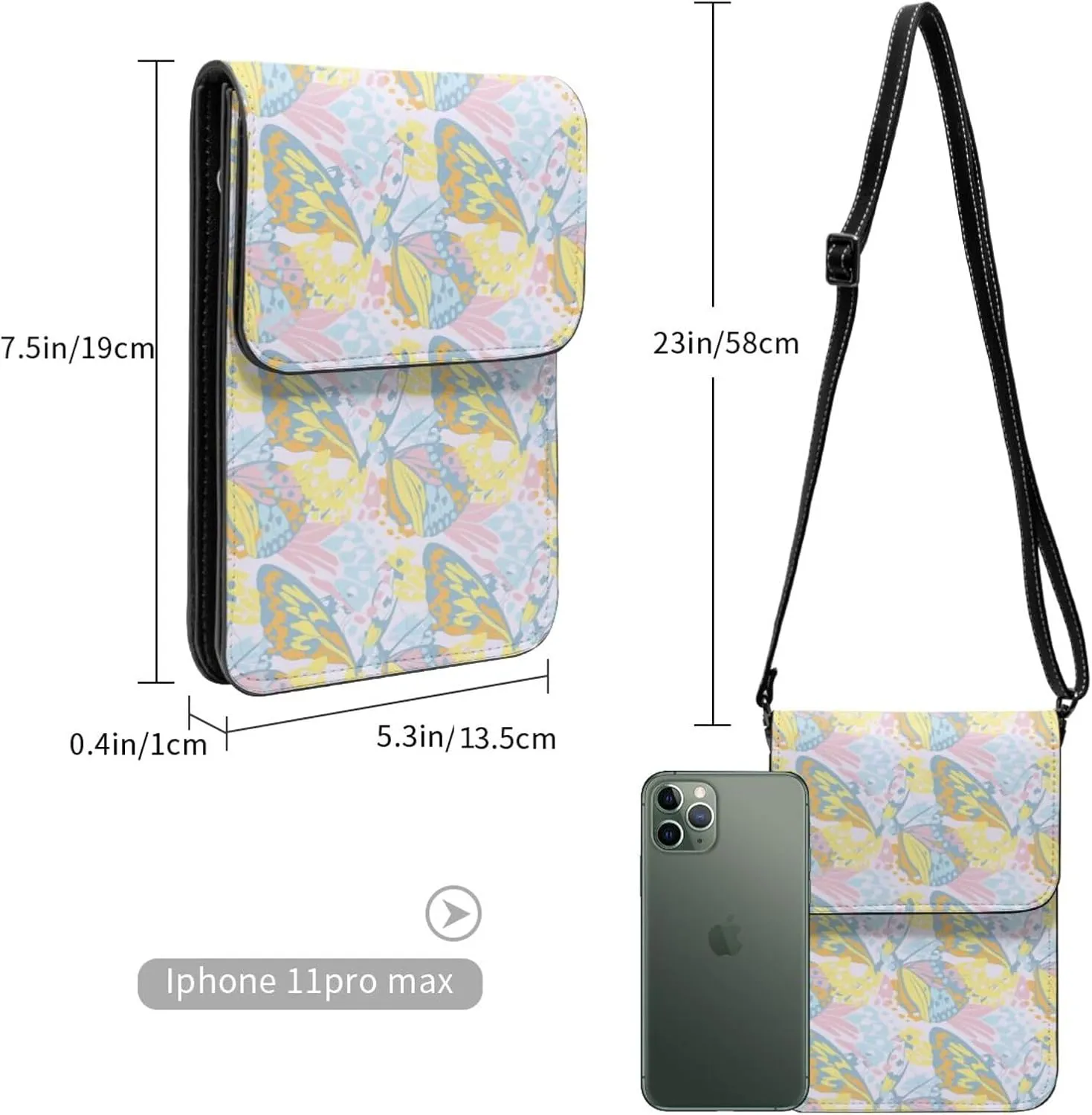 Mmm Fight Womens Crossbody Bags Deer Pattern Phone Bag Wallet Purses Adjustable Strap