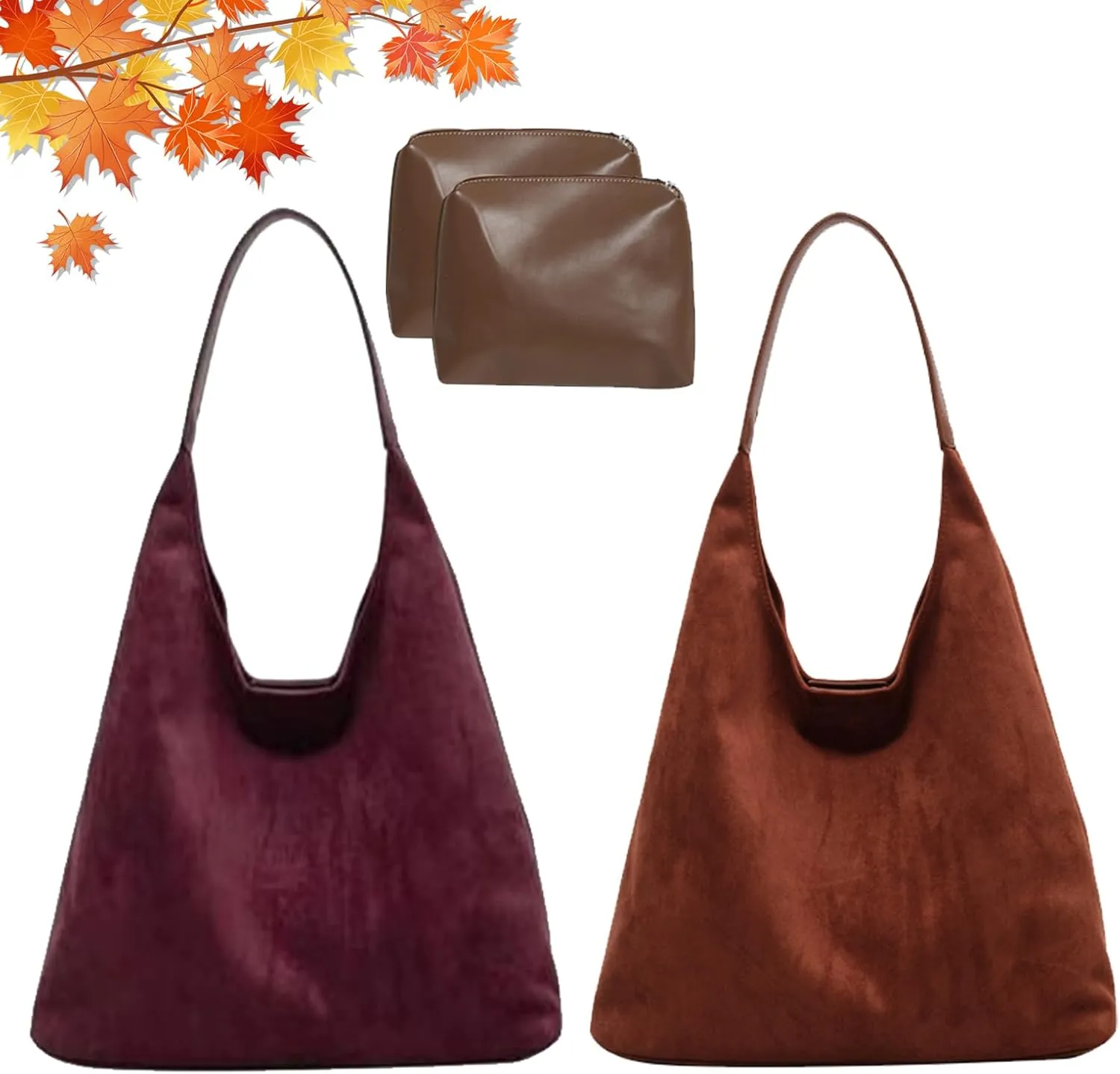 Modavo Suede Tote Bag for Women, Modavo Suede Bag, Suede Shoulder Bag Women's Suede Purse Vintage Top Handle Bag