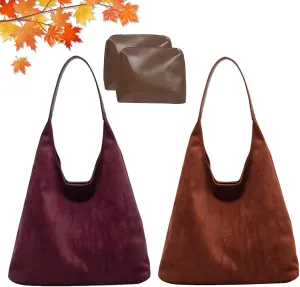 Modavo Suede Tote Bag for Women, Modavo Suede Bag, Suede Shoulder Bag Women's Suede Purse Vintage Top Handle Bag
