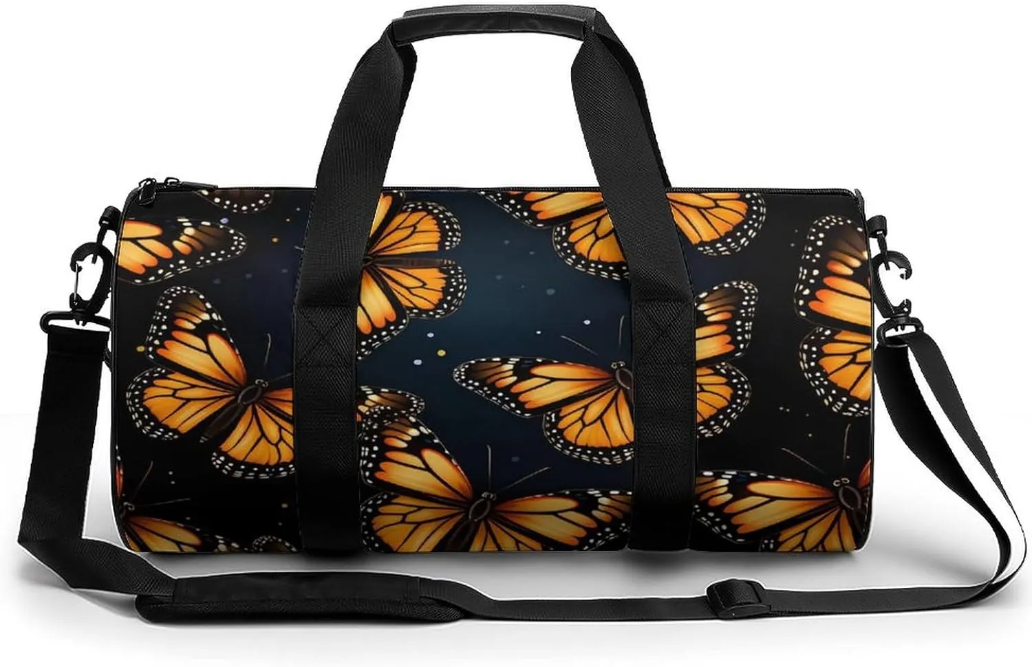Monarch Butterflies Pattern Travel Duffel Bag Gym Bags Sports Tote Shoulder Weekender Handbag for Men Women