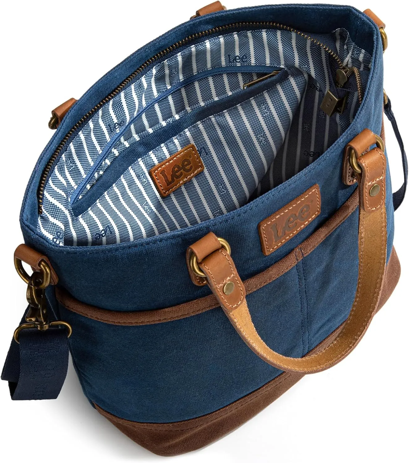 Montana West x Lee Waxed Canvas Tote Bag for Women Work Small Vintage Shoulder Bag and Handbag with Leather Handle