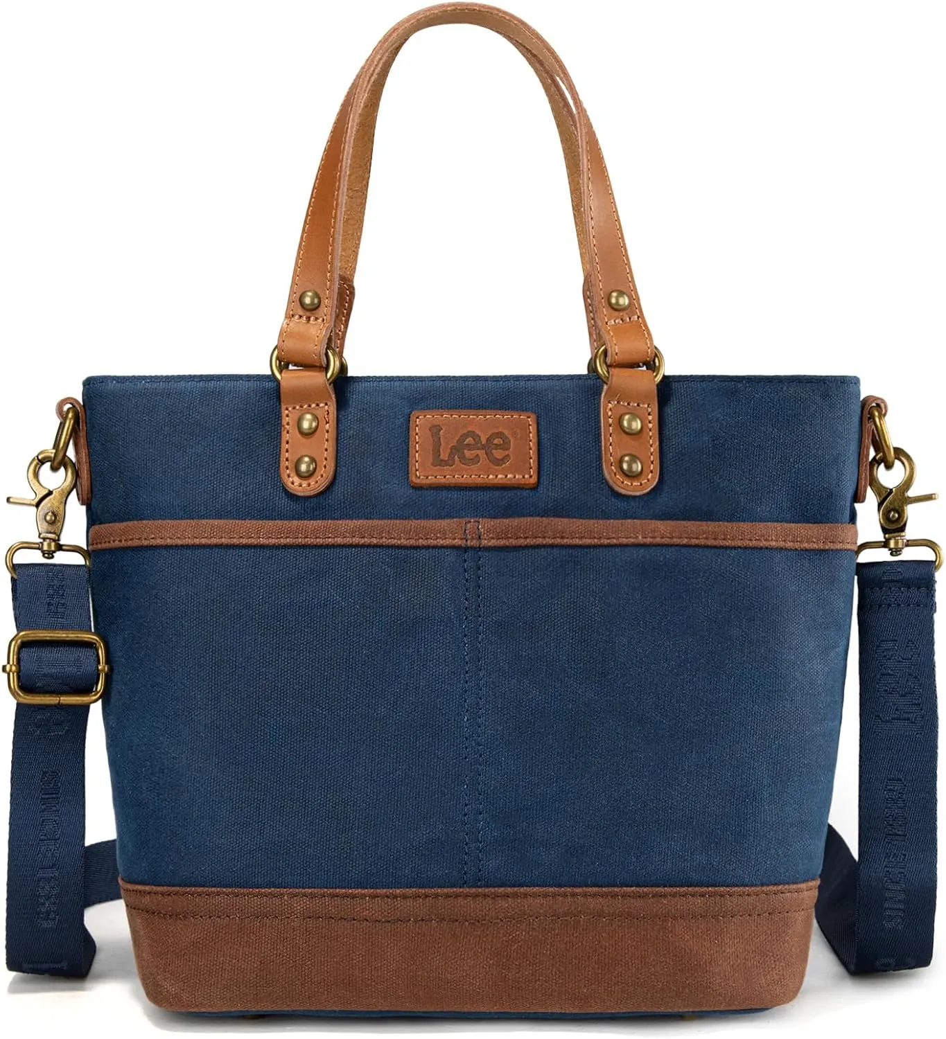 Montana West x Lee Waxed Canvas Tote Bag for Women Work Small Vintage Shoulder Bag and Handbag with Leather Handle