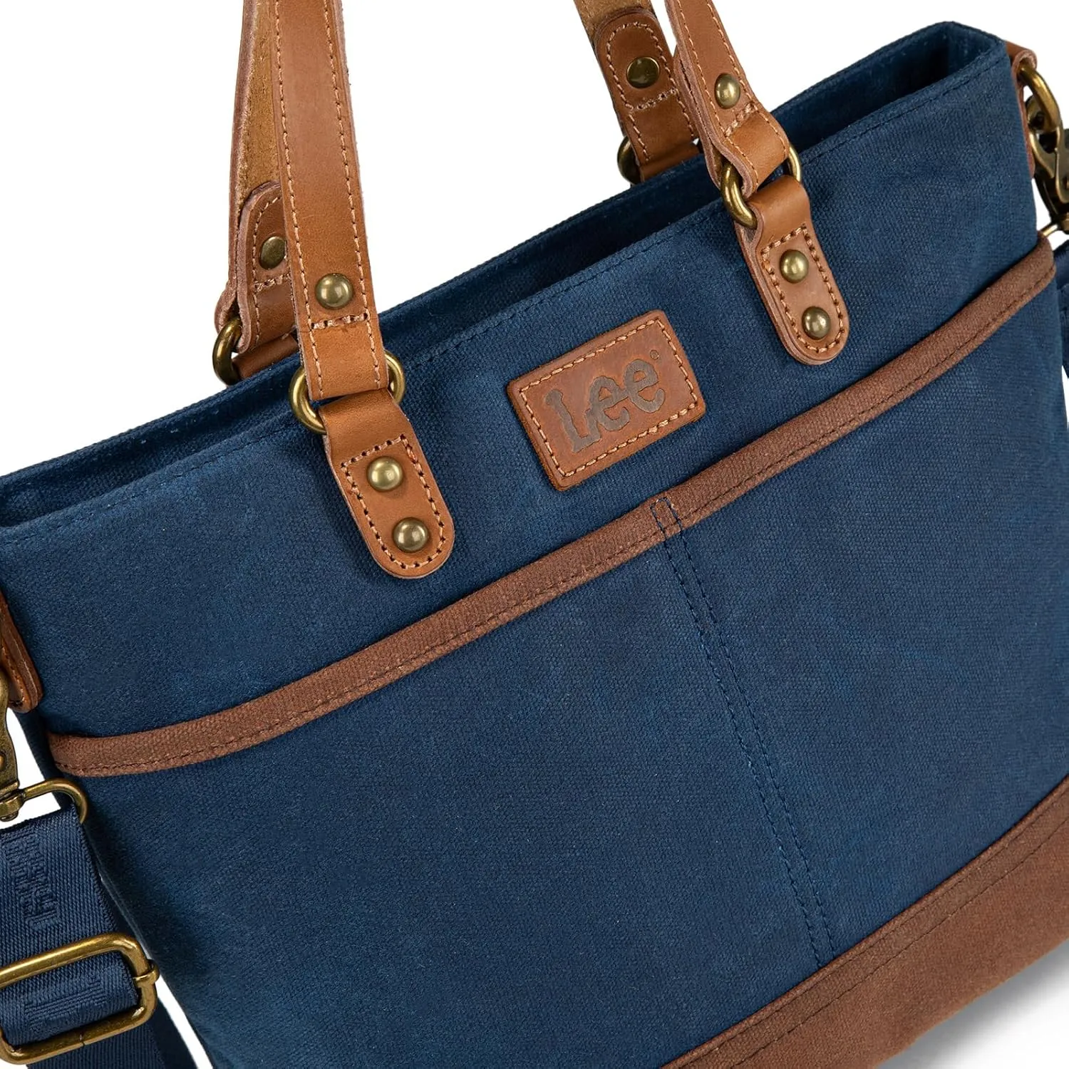 Montana West x Lee Waxed Canvas Tote Bag for Women Work Small Vintage Shoulder Bag and Handbag with Leather Handle