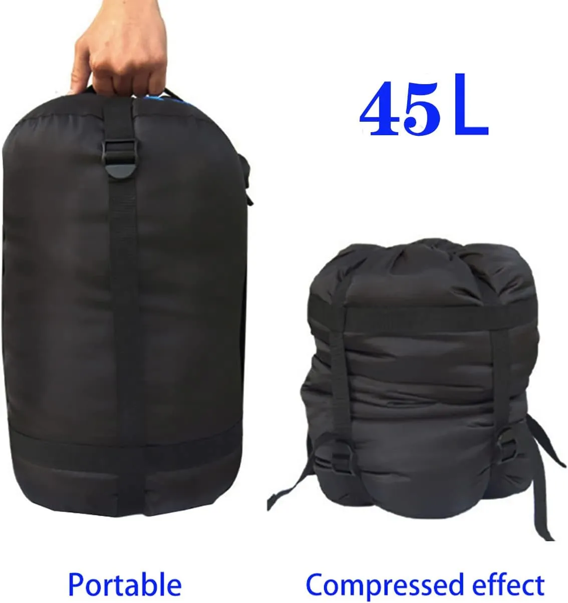 MOOCY Compression Stuff Sack, 16L/45L Sleeping Bag Cover Sack Sleeping Bags Storage Stuff Sack Organizer - Great Sleeping Bags Clothes Camping Hiking Backpacking