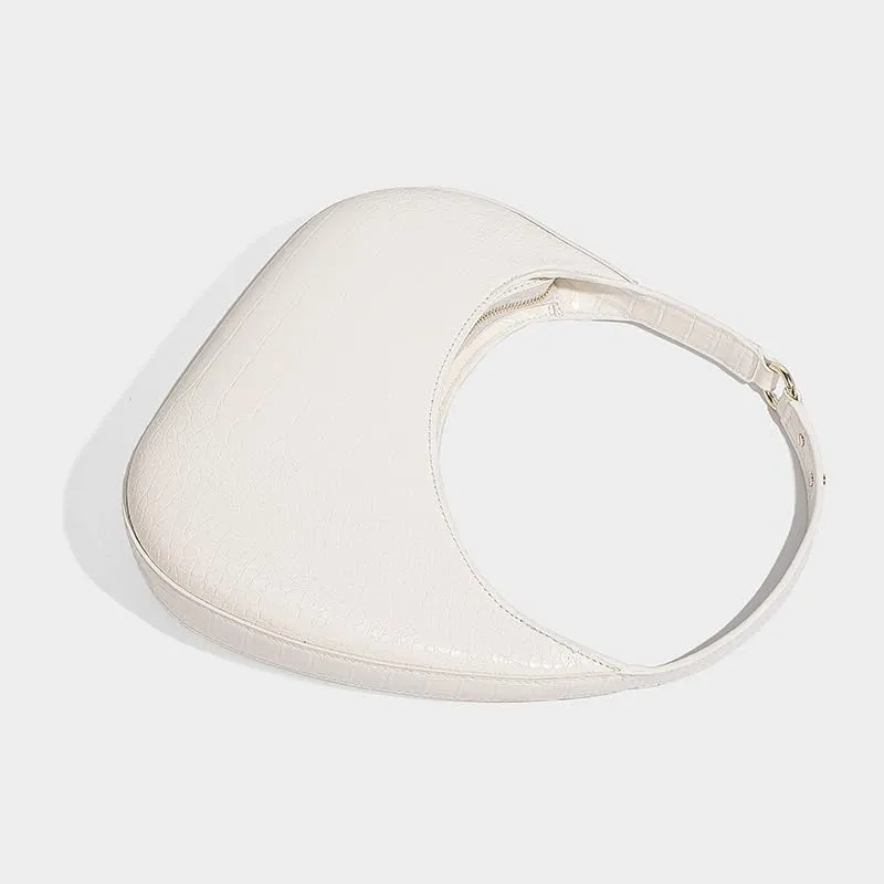 Moon Bags For Women, Faux Crocodile Pattern Leather Crescent Bag, Small Trendy Shoulder Bag Women's Fashion Handbag