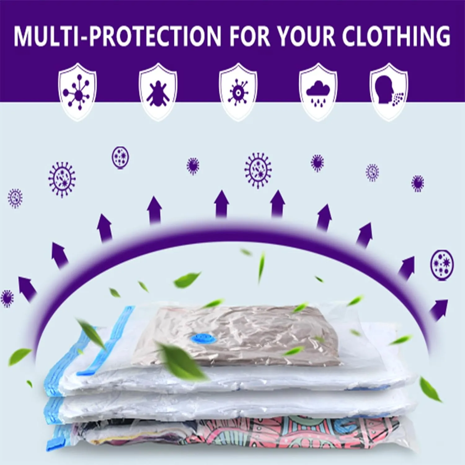 Morecoo 24Pack Vacuum Storage Bags with Electric Pump & New Air Valve, Space Saver Compression Bags for Clothes, Comforters, and Travel Essentials – Includes Jumbo, Large, Medium, Small & Roll-Up Bags