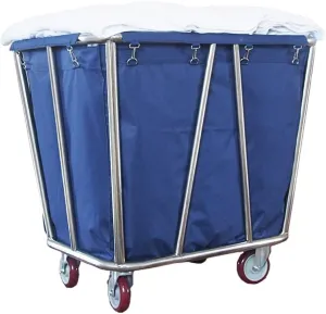 Movable Trolleys Storage Rack Serving Cart Cart Commercial Heavy-Duty Rolling Laundry Sorter Cart on Wheels Wheeled Hotel Trolley Bin with Removable Bage/Blue