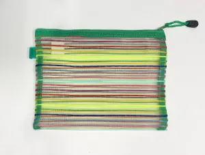 multi-striped bag, green