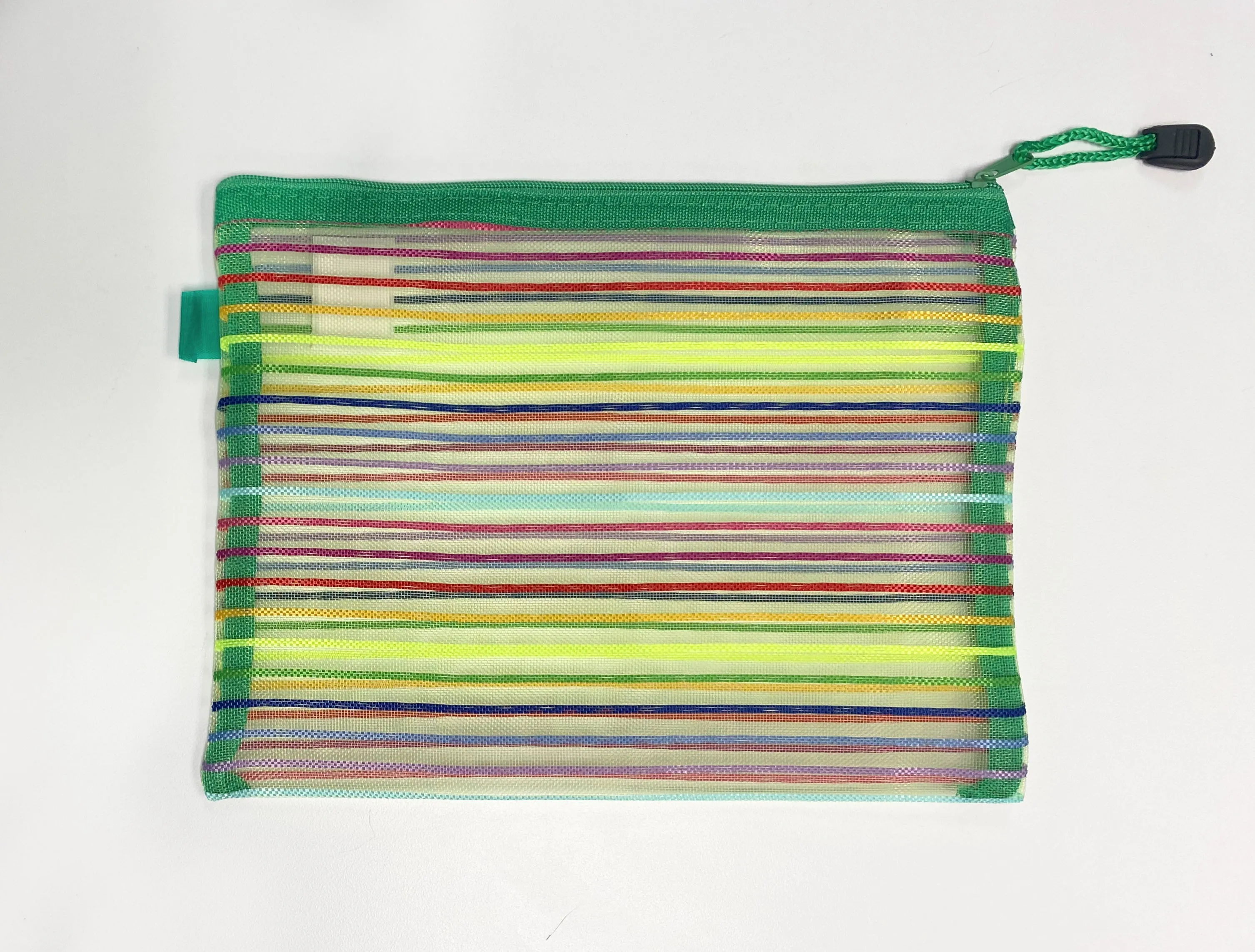 multi-striped bag, green