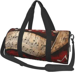 Music Note Piano Printed Sports Gym Bag for Men Women Foldable Duffel Bag Carry On Weekender Bag for Travel Sports