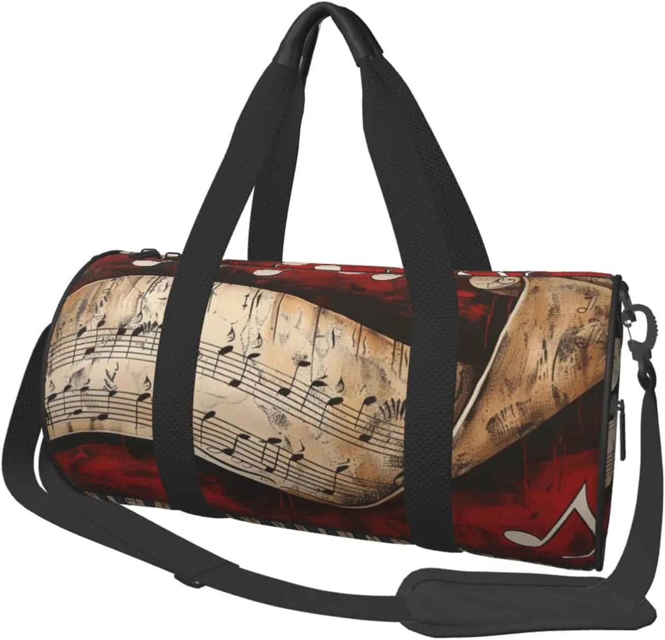 Music Note Piano Printed Sports Gym Bag for Men Women Foldable Duffel Bag Carry On Weekender Bag for Travel Sports