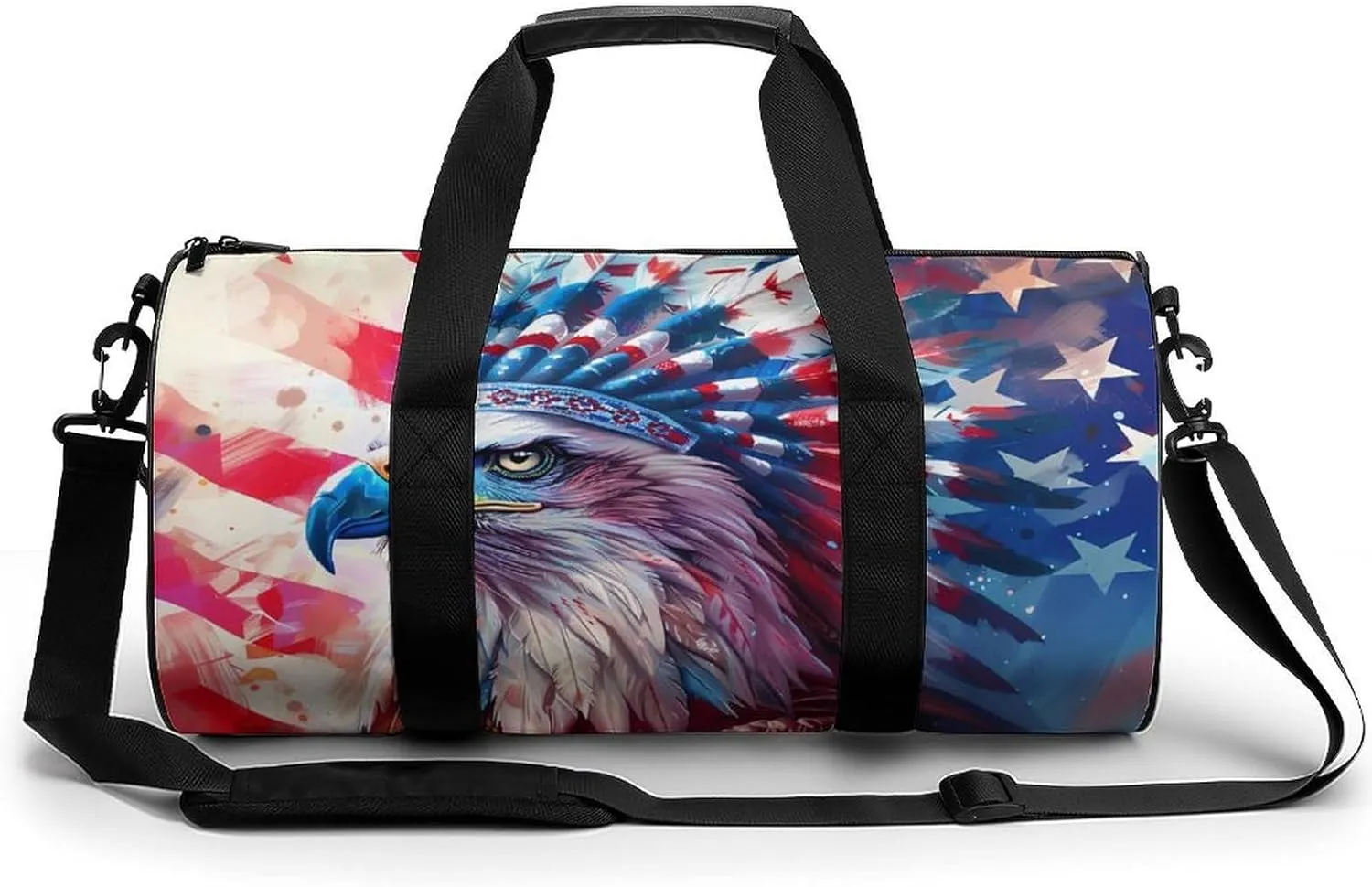 Native U.S.A Ea-gles Gym Bag for Women Men Travel Duffle Bag Carry on Weekender Tote Bag Lightweight