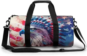 Native U.S.A Ea-gles Gym Bag for Women Men Travel Duffle Bag Carry on Weekender Tote Bag Lightweight