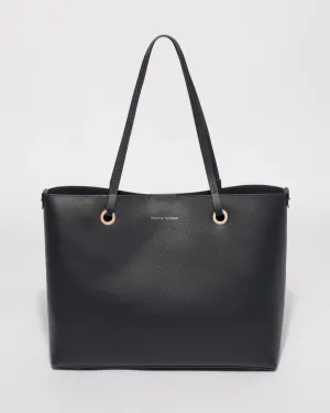 Navy Blake Leather Tote Bag