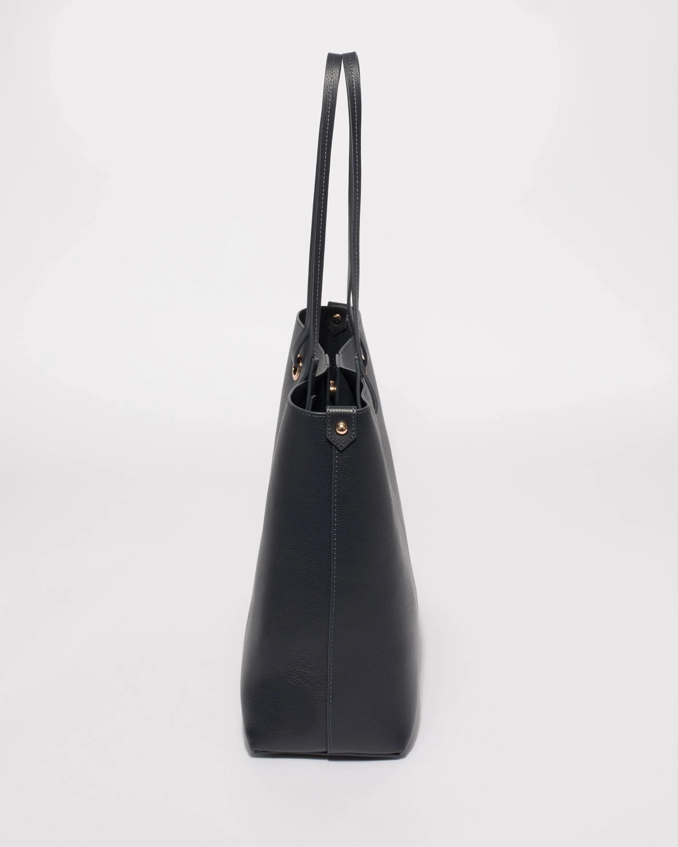 Navy Blake Leather Tote Bag